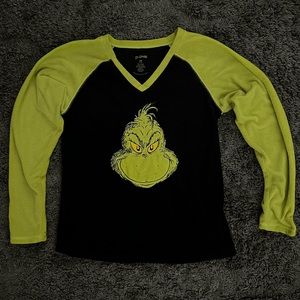 The Grinch Black and Green Long Sleeve Pajama Top Size M (size 8/10)